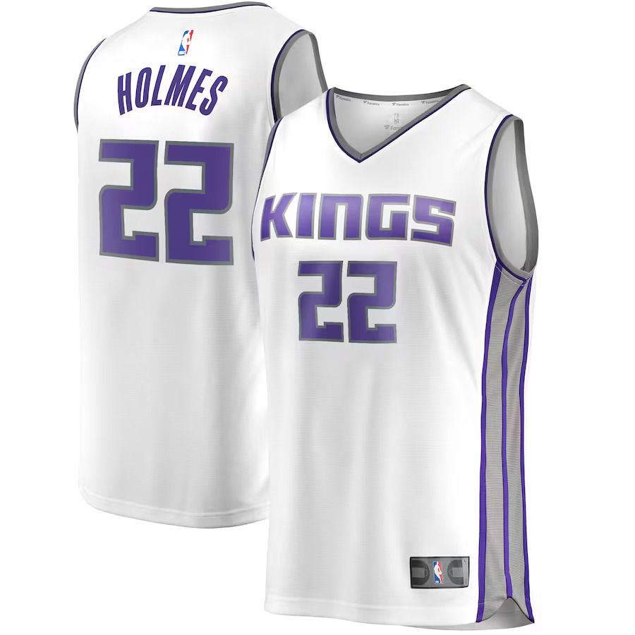 Men Sacramento Kings 22 Richaun Holmes Fanatics Branded White Fast Break Player Replica NBA Jersey